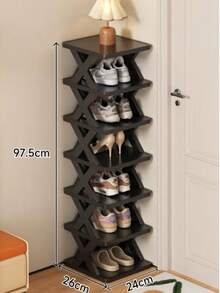 Rak Sepatu Sempit 2-9 Tingkat, Organizer Sepatu yang Ditingkatkan, Rak Sepatu Berdiri Bebas yang Ringkas, Rak Penyimpanan Sepatu DIY Hemat Ruang, Cocok untuk Lorong dan Lemari, Muat Ukuran Sepatu 42-43, Struktur Kokoh yang Mudah Dirakit, Warna Hitam dan Putih, Dekorasi Rumah, Dekorasi Musim Gugur - MultiWarna - View 13