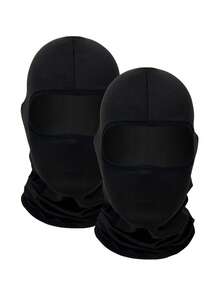 1pc/2pcs Unisex Solid Color Balaclava Hat, Single Hole Ski Mask, Full Face Cover For Cycling, Suitable For All Seasons - Multicolor - View 4