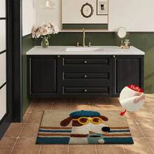1pc Dog Print Super Soft Microfiber Bath Mat, Non-Slip Bathroom Rug, Door Mat, Absorbent Bath Mat, Machine Washable, Low Pile, TPR Anti-Slip Bottom, Knitted Fabric, Suitable For Bathroom, Bedroom, Kitchen, Entryway, Indoor & Outdoor Use, Bathroom Decor Accessory, Perfect Housewarming Gift - Multicolor - View 8