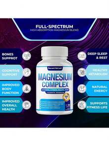 Magnesium Complex 7 Elemental Magnesium Supplement 1000mg – Magnesium Glycinate, Citrate, Malate, Taurate, Oxide, Aspartate, Orotate Non-GMO 90 Capsules - 其他 - 查看 3