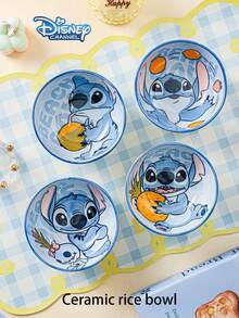 Disney Cuenco de arroz y cuenco de sopa de cerámica Stitch, vajilla de dibujos animados linda, juego de regalo doméstico de alta calidad - Multicolor - Ver 11