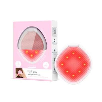 FOREO FLIP Play Cepillo 2 en 1 con Luz Roja Desenredante y Fortalecedor Estimula el cuero cabelludo y ayuda a lograr un cabello más fuerte brillante y saludable - Tickle Me Pink!