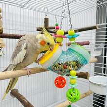 1pc Multi-Functional Interactive Parrot Feeder Toy, Suitable For Chewing, Playing, Cage Decor And Training - View 7