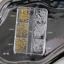 6-Panel Boxed Nail Rivet Accessories, European And American Punk Style Regular Conical Solid Semi-Circular Alloy Rivets, Sweet And Cool Nail Rings, DIY Wearable Nail Accessories - Multicolor - View 9