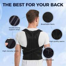 Adjustable Ergonomic Back Support Belt - Posture Corrector For Spine Alignment, Prevents Hunchback, Promotes Healthy Back - Fit For Daily Use,Adult Posture Corrector, Invisible Back Support Strap, Adjustable Upper Back Upright, With Shoulder Strap And Lumbar Support, | Comfortable And Breathable Design - Multicolor - View 4