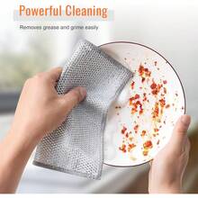 6pcs Double Layer Multifunctal Non-Scratch Wire Dishcloth, Multipose Wire Dishwashing Rags Wire Cleaning Cloths Wire Dish Towels For Sinks, Pots, Pans, Counters And Cooktops In The Kitch Variant 1 - 6 - 查看 4