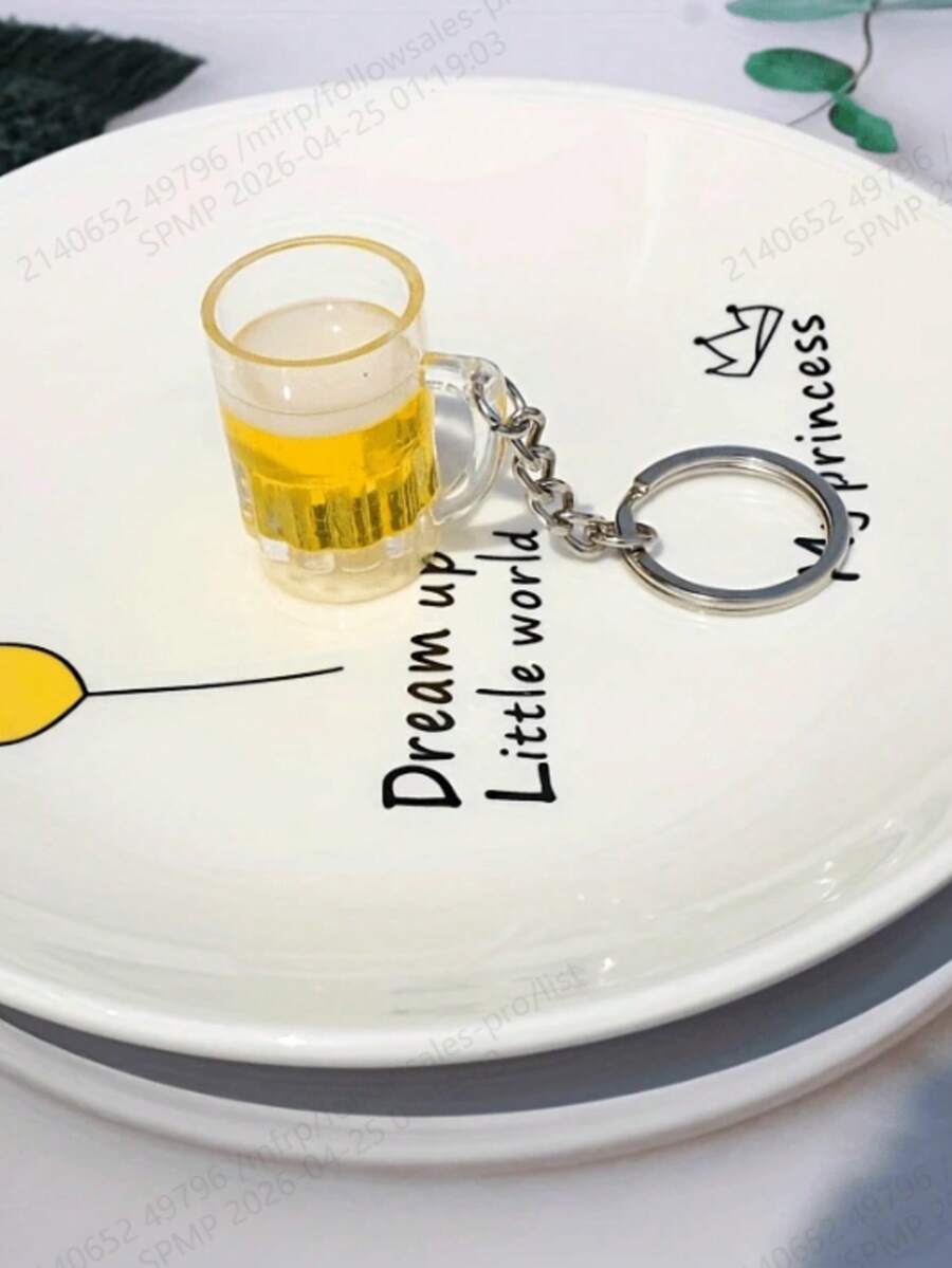 1个创意啤酒杯钥匙扣，适合用作派对礼品、创意钥匙扣、背包挂件、包包装饰、生日礼物和派对赠品。 - 彩色 - 查看 1