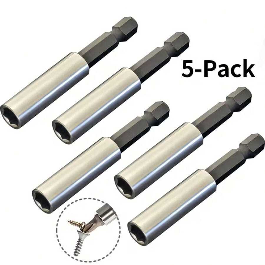 2/5pcs Magnetic Bit Holder Extension, Hex Shank Screwdriver Bit Adapter, Drill Bit Holder Sleeve, Suitable For Home Improvement And DIY Projects, Screwdriver Bit Set - One Size - View 1
