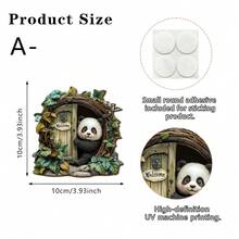 1/5件套创意卡通动物仙女门树洞装饰，木制工艺微景观摆件，童话门精灵家居装饰，2D - 擺飾 - 查看 11
