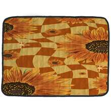 1pc Abstract Plaid Sunflower Pattern Pet Mat, Dog Bed Mat, Cute Cartoon Pet Pad, Pet Resting Mat, Machine Washable, Suitable For All Seasons - Multicolor - View 5