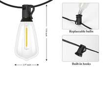 7m/27m Adjustable ST38 LED Globe String Lights, Outdoor Garden Party Christmas Camping Balcony Wedding Street Yard Decor - EU C Type Plug(220-240V) - View 2