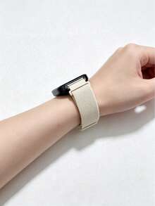 1pc Unisex Nylon Elastic Watch Band, Compatible With Redmi Watch 6, Watch 5, Fashionable Casual Breathable, Magnetic Loop Strap, Wristband Accessory, Compatible With Redmi Watch 4, Compatible With Mi Band 8Pro/9Pro - Starlight - View 3