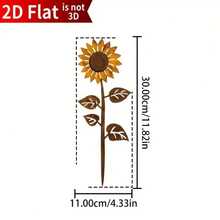 Decoración de pared de girasol de metal colorido - Decoración exterior resistente a la oxidación, adecuada para jardín, cerca y patio - Multicolor - Ver 12