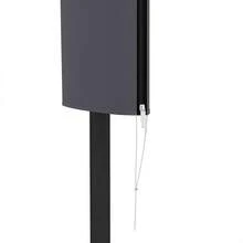 Garden Parasol Cover With Rod, Zipper, Dark Grey - Dark Grey - View 4