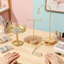 1pc Metal Nail Polish Color Display Rack, Iron Nail Polish Color Sample Holder, Acrylic Nail Practice Palette Storage Rack, Suitable For Nail Salons And Home Use - Multicolor - View 3