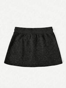Minifalda informal para mujer, con cordón, cintura alta, estilo deportivo - Negro - Ver 1