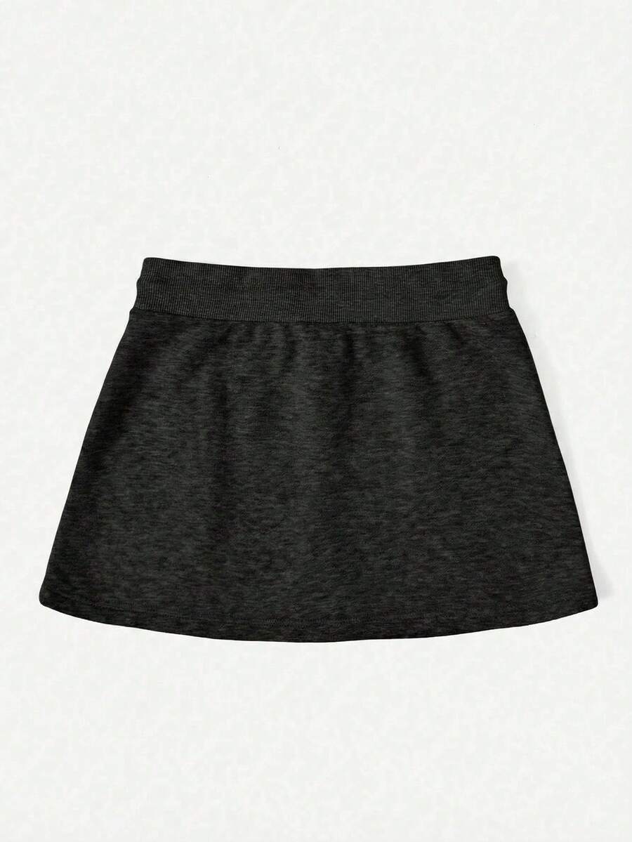 Minifalda informal para mujer, con cordón, cintura alta, estilo deportivo - Negro - Ver 1