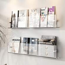 1 chiếc kệ trưng bày đĩa than bằng acrylic treo tường, giá đựng sách gắn tường, thích hợp cho văn phòng, phòng ngủ, phòng khách, phòng học, nhà cửa để sắp xếp đồ đạc. - trong suốt - Xem 3
