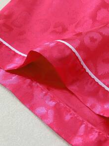 Luxurious Women's Silk Satin Pajama Set, Soft& Alluring Design, Ultimate Comfort Sleepwear, Perfect Gift For Her Or Mom - Hot Pink - View 5