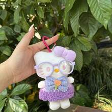Móc khóa hình búp bê nhồi bông Hello Kitty mặc áo len của Sanrio, phụ kiện quà tặng cho bạn bè, đồ trang trí treo xe, phụ kiện túi xách, quà tặng ngày lễ - Nhiều màu - Xem 4