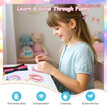 Pllieay 6PCS Embroidery Kit For Kids, Needlepoint Kits For Beginners With Pre-Printed Pattern, 6Pcs Hoop, Threads, Keychains And Instructions, Kids Cross Stitch Kits Supplies For Crafting - ColorB - 查看 3