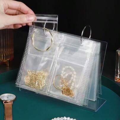 Clear Plastic Jewelry Storage Book With 30 Pockets, Portable Dustproof Storage Bag For Earrings Necklaces, Household Storage