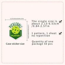 50pcs Sports Pickleball Creative Graphic Stickers For Decoration, Photo Album, Notebook School Supplies - Peak Ball - View 2