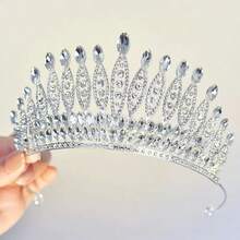 1 chiếc vương miện cô dâu bằng hợp kim, kiểu dáng châu Âu và Mỹ tinh tế, vương miện hoàng gia, vương miện cưới phong cách Baroque. - Nhiều màu - Xem 9