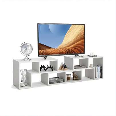 3-Piece TV Stand, 50-65" Flat Screen, Modern Entertainment Center, Free Bookcase, Living Room/Bedroom
