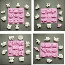 4 Sets Of Pink Animal Silicone Molds, Suitable For Making Sculptures, Soaps, Candles, Jewelry, DIY Crafts, And Home Decoration Items. - Pink 4-piece Set - View 3