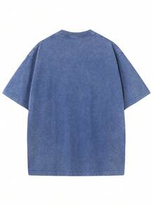 Disney Official Authorization | 100% Washed Cotton Vintage Short-Sleeve T-Shirt. Printed With Patterns Of Belle, Aurora, Ariel, Cinderella, Rapunzel, Jasmine, Snow White, Merida And Tiana. Designed With A Unisex Loose Fit, It Is Suitable For Disney Fans Of All Ages And An Ideal Choice For Vacations, Outings And Daily Casual Wear. - Màu xanh lam - Xem 2