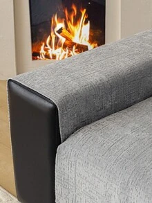 1pc Comfortable Chenille Sofa Cushion Cover, All-Season Modern Minimalist Non-Slip Sofa Seat Protector, Dust-Proof And Washable Sofa Slipcover, Fashionable Soft And Fade-Resistant, Pet-Friendly, Suitable For Bedroom, Office, Living Room Combination Furniture, L-Shaped Sofa And 1/2/3/4-Seat Sofa - Grey - View 8