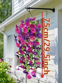 Mixed-Color Morning Glory Flowers Hanging Flowers Plants Artificial Morning Glory For On Wall Garden Decor Plant Yard Garden Stuff Outdoor Flower Pot Home Supplies Outdoor Patio Wedding Fall Halloween Decor Porch Room Gardening Hanging Decorations - Multicolor - View 8