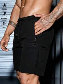 Men's Summer Casual Cargo Shorts, Multi-Pocket Outdoor Hiking Quick-Dry Breathable Shorts - Black - View 1