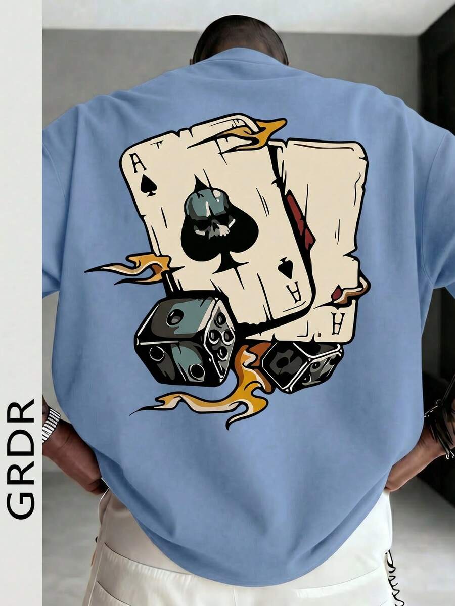 GRDR 男士时尚印花宽松短袖T恤 | 精致设计 | 夏季必备 | 百搭易配 | 展现你的风格