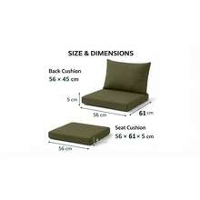 Rattan Garden Replacement Cushion Set Water Resistant For Patio Sofa Conservatory Use - Olive Green - View 5