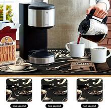 1 tấm lót chén đĩa họa tiết máy xay cà phê và tách trà cổ điển, phong cách quán cà phê retro, màu đen và xám, thấm hút tốt, đa năng, quà tặng gia đình, trang trí bàn ăn. - XYLSD-254 - Xem 7