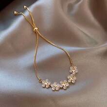 [Minimalist Star Bracelet] YMFASHION Minimalist Star Petal Bracelet - Five-Pointed Star Jewelry For Daily Wear & Vacation, Year-Round Versatile Online Celebrity Accessory (No Plating, Star Shape) #Women's Day Gift #Stack With Other Bracelets #Layering Friendly #Self-Gift Love - 金色 - 查看 4