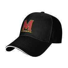 Maryland Terrapins Logo Vintage Washed Distressed Cotton Dad Hat Baseball Cap Adjustable Unisex Style Headwear Structured Baseball Cap - 黑色 - 查看 2