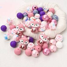 Colorful Animal Silicone Bead Set, Available In Blue/Pink/Purple, DIY Jewelry Making Bracelets, Necklaces, Phone Charms And Craft Projects - Multicolor - View 4
