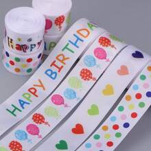 5 Yards/Roll 2.5cm Polyester Digital Printed Cartoon Ribbon, Suitable For Children's Day Activities, Cakes, Balloons, Wall Decor, School Events, Gift Packaging, Hair Accessories DIY - Ribbon - View 2