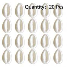 20 hạt nhựa acrylic màu be hình vỏ sò có lỗ dùng làm phụ kiện trang sức thủ công DIY, vòng cổ, vòng tay. - Ngọc trai vỏ sò - Xem 7