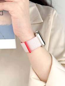 Huastonband 1條編織彈性尼龍透氣舒適運動手錶錶帶 女款 適用於Apple Watch 38/40/41mm, 42/44/45/46/49mm, 適用於Apple Watch Ultra3/2/1/Se/S11/S10/S9/S8/S7/S6/S5/S4/S3/S2/S1, 適合戶外運動健身年輕時尚男女夏季海灘配件度假禮物 - 淺粉紅色 - 查看 9