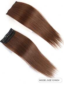 1pc 12Inch Invisible Seamless Synthetic Hair Pads Clip In One Piece Increase Hair Volume Hair Extensions Top Side Cover Hairpiece - Multicolor - View 11