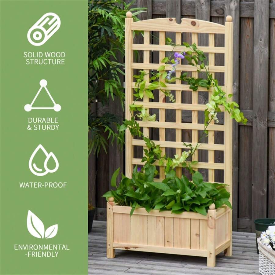 Wooden Planter,Flower Shelf - Default - View 1
