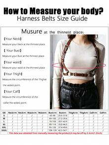 1pc Women's Renaissance Halloween Accessory Inverted Triangle Coffee Gothic Leather Suspender, Suitable For Carnival Party Outfit - Brown - View 5