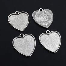 10 piezas de 16mm, 20mm, 25mm de tamaño interior, bandejas de bisel en forma de corazón para hacer accesorios de joyería DIY - Corazón - Ver 9