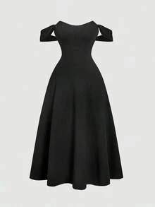 MOD Vestido largo de mujer talla grande de estilo vintage con patrón de espina de pescado sin mangas, adecuado para primavera/verano, vestido de noche, vestido formal, vestido de graduación, vestido negro largo, vestido de dama de honor, vestido de regreso a casa, vestido de estilo renacentista, vestido largo retro - Blanco y Negro - Ver 7