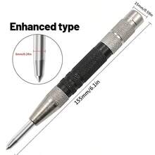 High Hardness Metal Stainless Steel Woodworking Punch, Multi-Size Silver & Black Reinforced Automatic Center Punch - Multicolor - View 4