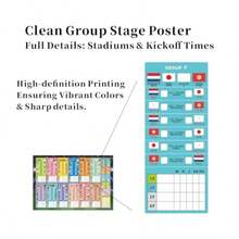 2026 World Cup 7-In-1 Soccer Schedule Posters Set 11x16inch Group Stage Matchup Knockout Path Bracket Interactive Flag Sticker Wall Chart Decor For Football Fans - A311.2L X 16.5W - View 4
